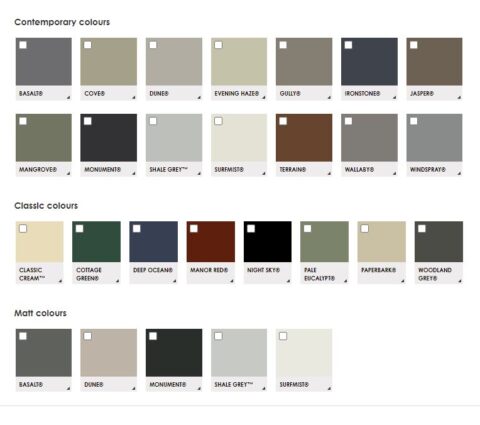 Choose Your Roofing Colour From Colorbond Roofing